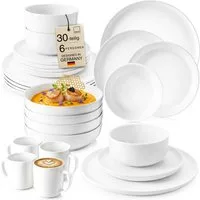 SÄNGER Tafelservice Marlo Geschirrset (30-tlg), 6 Personen, Porzellan, Marlo, Weiß, erweiterbar, Premium Collection