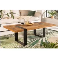 riess-ambiente Couchtisch IRON CRAFT 100cm braun / schwarz (Einzelartikel, 1-St), Wohnzimmertisch · Massivholz · Metall · Kufen-Gestell · eckig · Design
