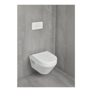 Villeroy und Boch Architectura Combi-Pack Wand-WC mit WC-Sitz 5684CL01 oval, 37x53 cm, TwistFlush, Abgang waagerecht, weiß