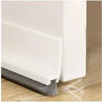 FOUORTUNATE-BEE Zugluftstopper 100cm Zugluftstopper Weiß Dichtungsband für Türen, Bodenabdichtung mit Bürste Selbstklebende Tür Türdichtung, Türdichtung Türbürste Abdeckleisten Bürstendichtung Dichtung