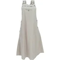 Guru-Shop Minirock Latzrock, Trägerkleid, Hippierock - leinenfarben alternative Bekleidung