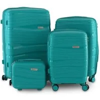 Berwin Trolleyset mit Beautycase Modell Torna Aqua Breeze, 4 Rollen, (Set, 4 tlg., MS-19816)