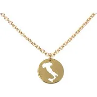 DAHEIM Kette mit Anhänger Halskette Italien (vergoldet), - filigrane Kette des italienischen Stiefels für Damen und Frauen, Hei