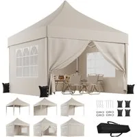 HOMALL Pavillon wasserabweisend stabil winterfest Gartenpavillon 3*3/3*6m Partyzelt, mit Seitenteilen und Sandsäcke, Windbeständig stabil