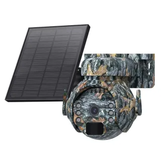 3MP Solar Powered Cameras WIFI Wireless Outdoors 360° View Animal Monitoring Camouflage PTZ Security Camera