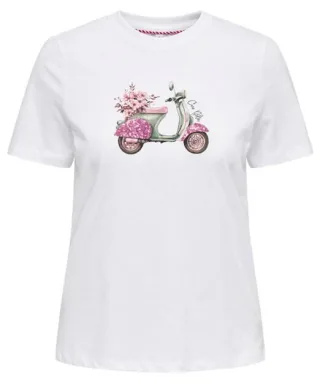 ONLY - ONLKITA S/S TEE CEN CS JRS Cloud Dancer - Gr. - S