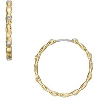Fossil Paar Creolen Schmuck Geschenk Edelstahl Ohrringe Sutton, mit Glasstein