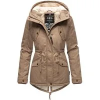 Marikoo Winterjacke Manolya stylischer Kurzmantel mit weichem Teddyfell-Futter