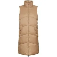 Vero Moda Steppweste Langes Design Puffer Wattierte ohne Ärmel VMUPPSALA für Damen Regulär geschnitten Fit Stehkragen unifarben wärmend