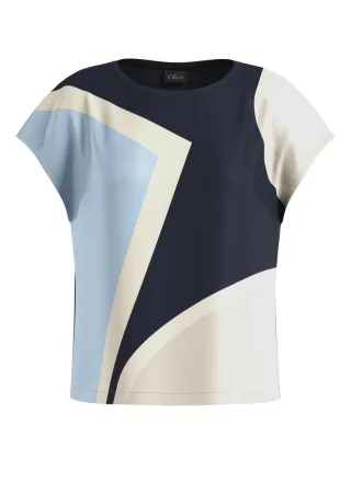 s.Oliver BLACK LABEL - Shirt im Fabricmix blau - Gr. - 36