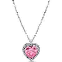 Pandora Kette mit Anhänger PANDORA Timeless Herzkette für Damen Sterlingsilber, Zirkonia