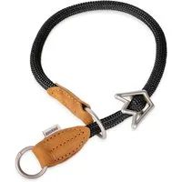 Rudelkönig Hunde-Halsband Zugstopp Halsband Hund Emma, Robustes Hundehalsband, Echtleder, Nylon, Elegantes Tau Halsband