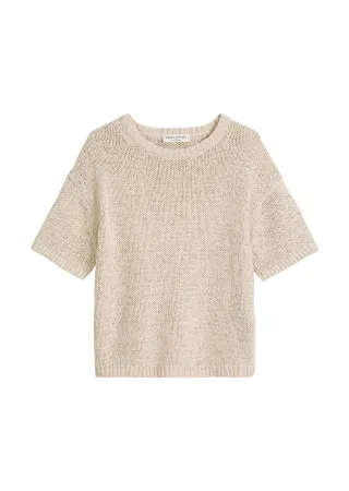 Marc OPolo Casual - Kurzarm Pullover loose grey silk - Gr. - XS