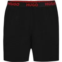HUGO Shorts Sporty Logo Shorts mit sichtbarem Bund mit Marken-Logos