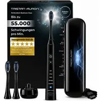 Tristan Auron Schallzahnbürste Elektrische Zahnbürste UV Case 55.000 VPM 2 Min Timer 60 Tage Akku, Aufsteckbürsten: 2 St., UV Reinigungsgerät, 5 Modis, extrem leise