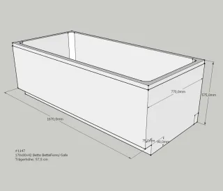 Neuesbad Wannenträger für Bette Form/Safe 170x80 SW12481