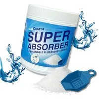 BlueCraft Campingtoilette Granulat Super Absorber 900g Bindemittel für Flüssigkeiten aller Art, (wie Wasser, Urin, Blut, Erbrochenes, Fäkalien, Öl uvm. Gelbinder Ideal), für Pflege, Camping, Haushalt, Werkstatt, Leckage, Wasserspeicher