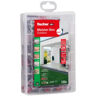 Fischer Dübelsortiment Meister-Box Outdoor + Schraube (130 Teile) - 561385