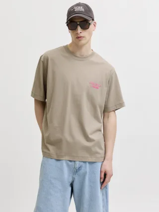 JACK&JONES - JORNORREBRO TYPO TEE SS CREW NECK NOOS Vintage Khaki - Gr. - XL