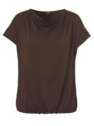 VIA APPIA DUE - T-Shirt Wasserfall 1/2 Arm Strass mahagoni - Gr. - 48