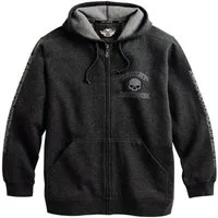 HARLEY-DAVIDSON Kapuzensweatjacke (Packung) Sweatjacke Willie G Skull Grau - Front Zip - Harley-Davidson