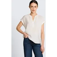 TOM TAILOR Kurzarmbluse Blusen & Shirts Loose Fit Bluse mit V-Ausschnitt