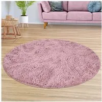 TT Home Teppich Diele, Esszimmer, Flur, Schlafzimmer, Wohnzimmer, Rund, Höhe: 37 mm, Teppich Wohnzimmer Hochflor Langflor Weich Soft Modernes Einfarbiges D