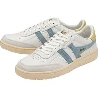 Gola Falcon Leder weiss/eisblau/gelb Damen Sneaker