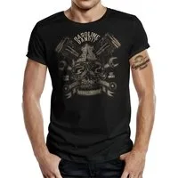 GASOLINE BANDIT® T-Shirt im Biker Racer Motorrad Design - No Bike No Life