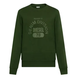 Diesel Denim Division Logo Grünes Sweatshirt