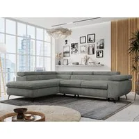 MKS MÖBEL Ecksofa PETER L, Set, Ecksofa L-form, HR35-Schaum, Wellenfederkern, Bettfunktion, Einstellbare Kopfstützen, Bettkasten