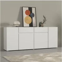 OTTO home Sideboard Metric,Breite 195 cm, grifflose Kommode 4 Türen/2 Schubkästen, Schubladenschrank mit viel Stauraum, Einlegeböden verstellbar