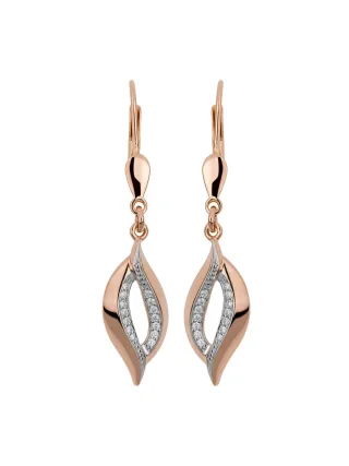 Orolino Ohrringe 585 Gold rosé mit 28 Brillanten 0,10ct.