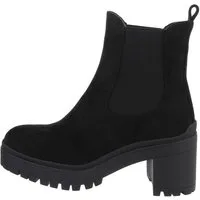 Ital-Design Damen Chelsea Freizeit Plateaustiefelette (84338060) Blockabsatz Chelsea Boots in Schwarz