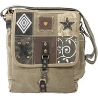 Sunsa Umhängetasche Sunsa Damen Umhängetasche. Canvas Messenger Tasche in Patchwork Design, Patchwork mit Details