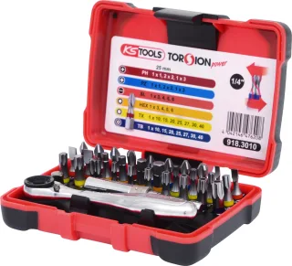 KS Tools 1/4" TORSIONpower Bit-Box, 32-tlg - 918.3010