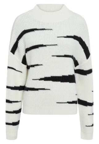 Marc Aurel - Pullover mit Kontrast-Intarsien offwhite varied - Gr. - 42