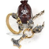 VIKING CRAFT Kette mit Anhänger Wikinger - Halskette Herren Edelstahl - 60cm (Wikinger Kette, Wikinger Geschenke für Männer Schmuck, LARP), Wikinger Schmuck Kette Herren - Wikinger Deko