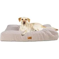 Freudentier Hundekorb Orthopädisches Hundekissen aus Teddy-Stoff, Kuschelbär Kollektion