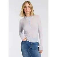 BOSS ORANGE Polokragenpullover Fuganel Premium Damenmode mit Knopfleiste, Rippstruktur