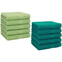 Betz Gästehandtücher 10 Stück Gästetuch Set Premium 30x50 cm Farbe apfelgrün/smaragdgrün, 100% Baumwolle (Set, 10-St)