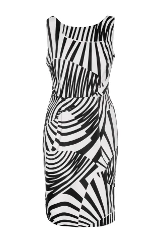 Grafisches Op-Art-inspiriertes Kleid aus Stretch-Baumwolle