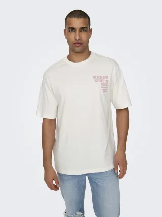 ONLY&SONS - ONSKENNY RLX TEXT SS TEE cloud dancer - Gr. - XL