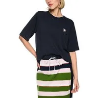 Marc Cain T-Shirt Countryside Calling Premium Damenmode mit Blumenpatch