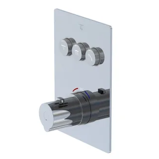 Steinberg Unterputzthermostat, mit pushtronic, mit Mengenregulierung, für 3 Verbraucher, chrom, 3904 39042313