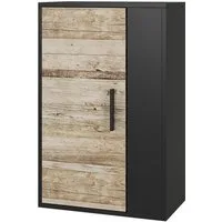 Vicco Bücherregal Berno, Schwarz/Sandeiche, 50.1 x 78.4 cm mit 2 Fächern, 1-tlg.