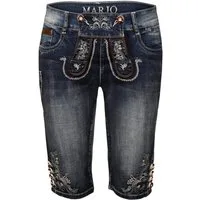 Hangowear Trachtenjeans Trachtenjeans Franziska Capri 2 mit Knöpfen blau