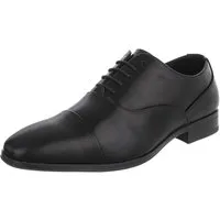 Coolwalk Herrenschnürschuh elegant aus Kunstleder schwarz Schnürschuh (91917912) Blockabsatz Business-Schuhe in Schwarz