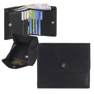 Geldbörse Wiener Schachtel 10 Kartenfächer RFID Harry – Leder schwarz - Esquire. Das übersichtliche Münzfach für eine perfekte Organisation im Alltag.