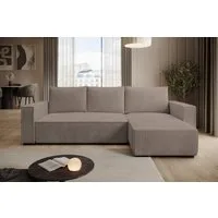 storez24 Ecksofa Letto, mit Bettkasten und Schlaffunktion, Cordstoff, L-Form, bequem